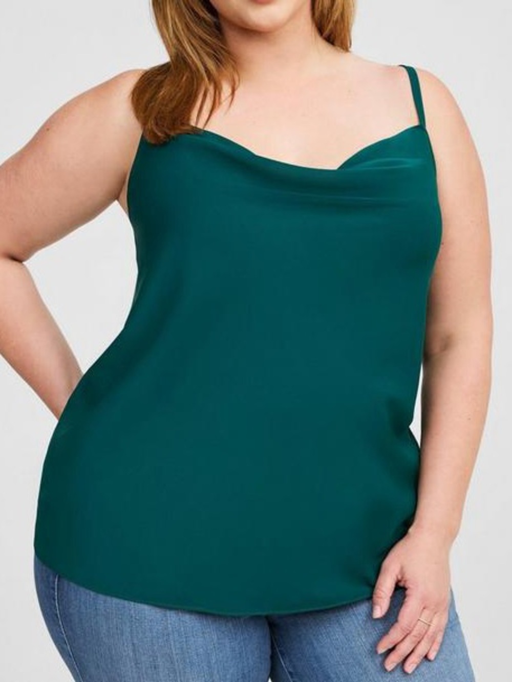 torrid Teal Cowl Neck Satin Camisole